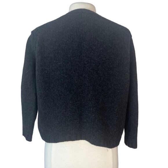 Vince Womens Open Front Cardigan Sweater Black Wool Blend Pockets Size XS - Picture 2 of 7